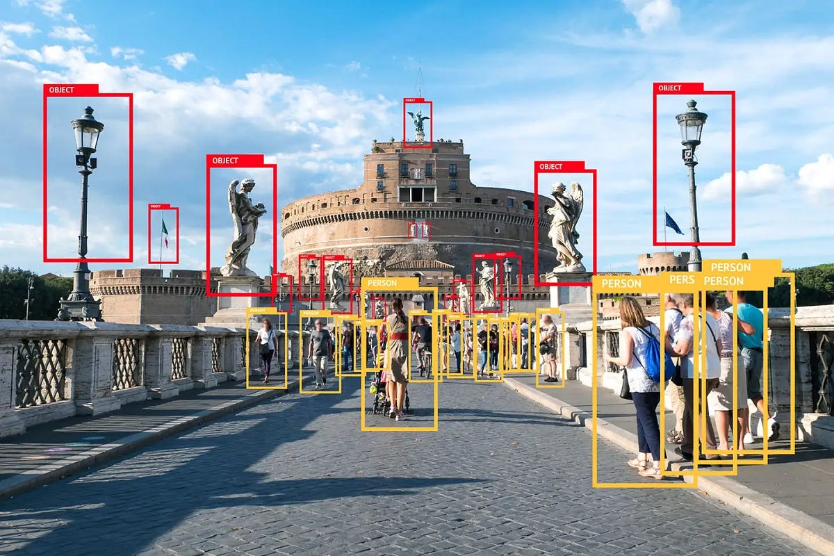 An app showing real-time object detection with 3D models overlaid on a live camera feed.